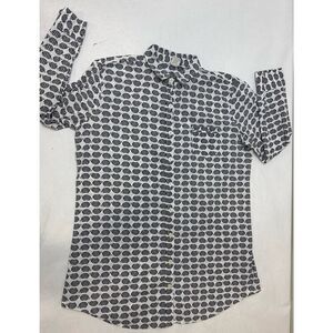 Hedgehog Twee Print Button Down Shirt 100% Cotton Sonoma - Size Large Women